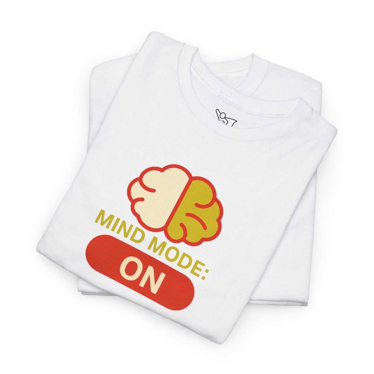 "Mind Mode: ON" Unisex Heavy Cotton Tee, Casual Shirt, Gift for Students, Motivational Apparel, Unique Graphic Tee CW - 1 Yellow Orange - AI Tee Hero