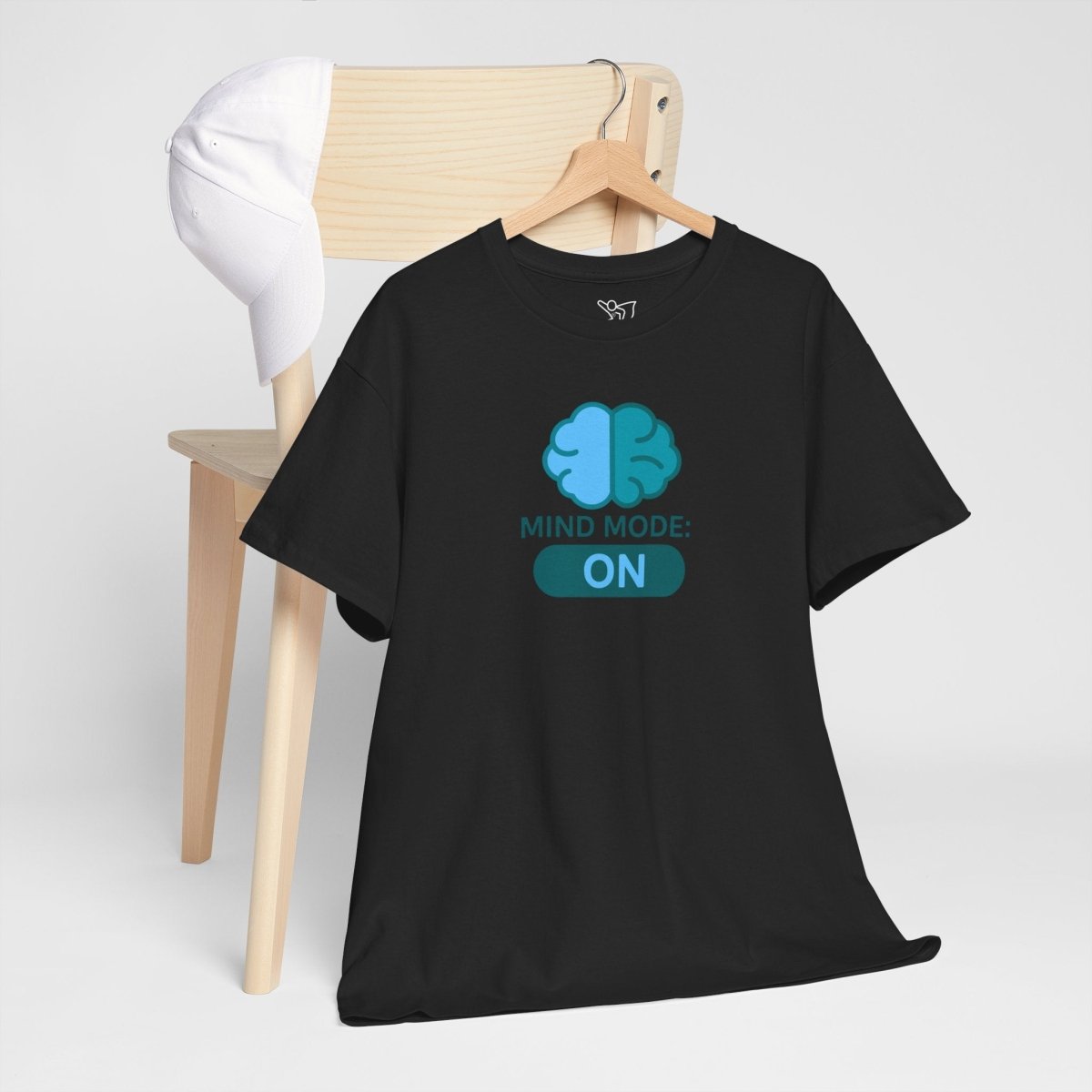 "Mind Mode: ON" Unisex Heavy Cotton Tee, Casual Shirt, Gift for Students, Motivational Apparel, Unique Graphic Tee CW - 2 Teal - AI Tee Hero