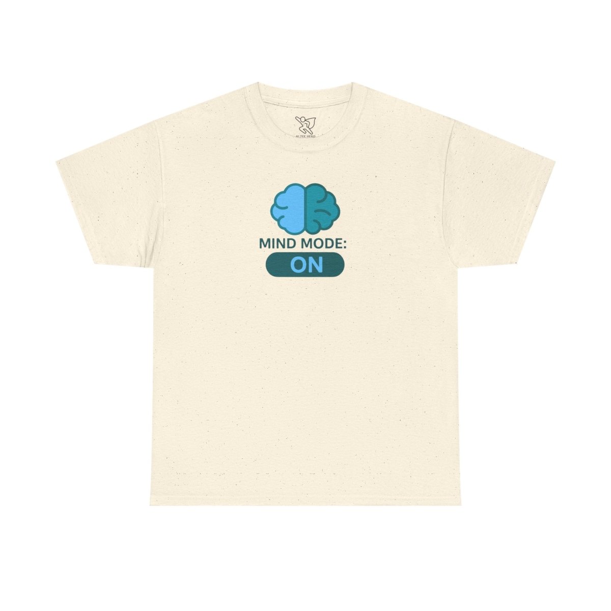 "Mind Mode: ON" Unisex Heavy Cotton Tee, Casual Shirt, Gift for Students, Motivational Apparel, Unique Graphic Tee CW - 2 Teal - AI Tee Hero