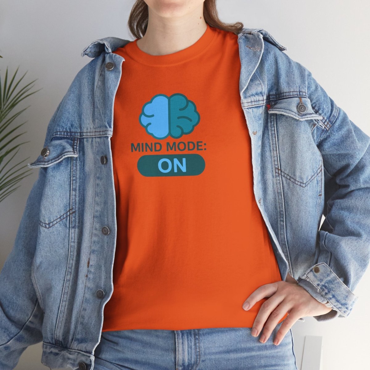 "Mind Mode: ON" Unisex Heavy Cotton Tee, Casual Shirt, Gift for Students, Motivational Apparel, Unique Graphic Tee CW - 2 Teal - AI Tee Hero