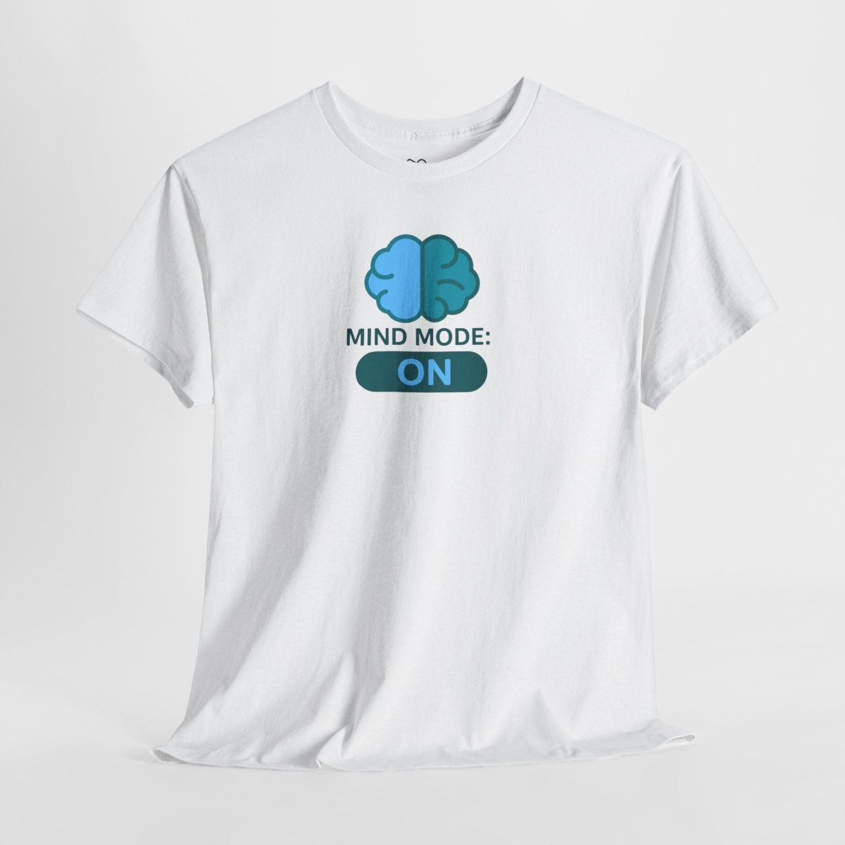 "Mind Mode: ON" Unisex Heavy Cotton Tee, Casual Shirt, Gift for Students, Motivational Apparel, Unique Graphic Tee CW - 2 Teal - AI Tee Hero