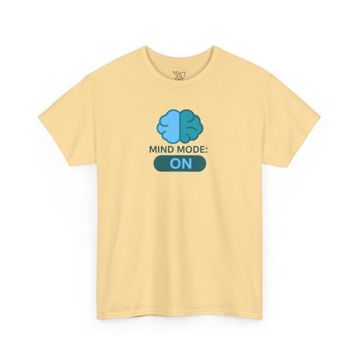 "Mind Mode: ON" Unisex Heavy Cotton Tee, Casual Shirt, Gift for Students, Motivational Apparel, Unique Graphic Tee CW - 2 Teal - AI Tee Hero