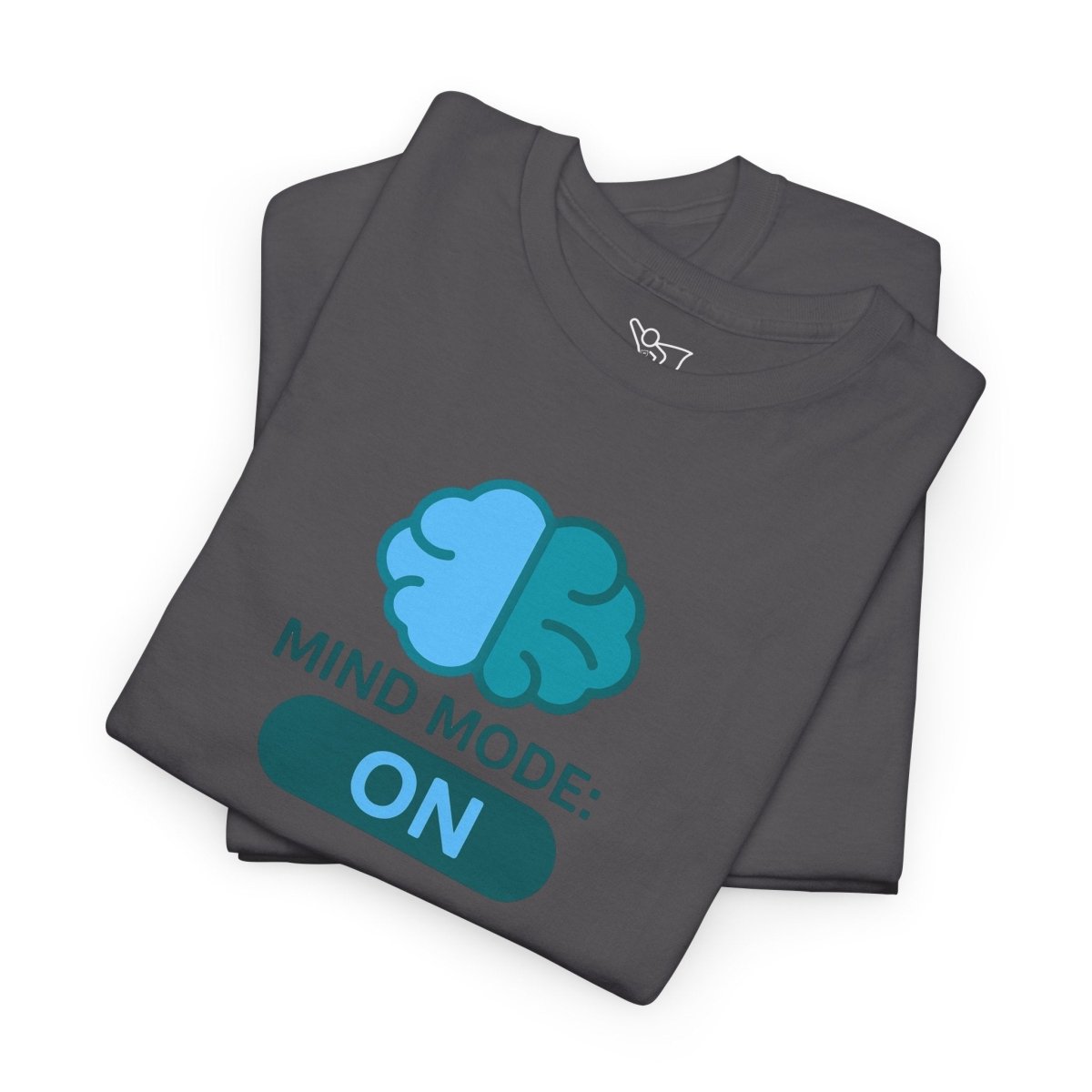 "Mind Mode: ON" Unisex Heavy Cotton Tee, Casual Shirt, Gift for Students, Motivational Apparel, Unique Graphic Tee CW - 2 Teal - AI Tee Hero