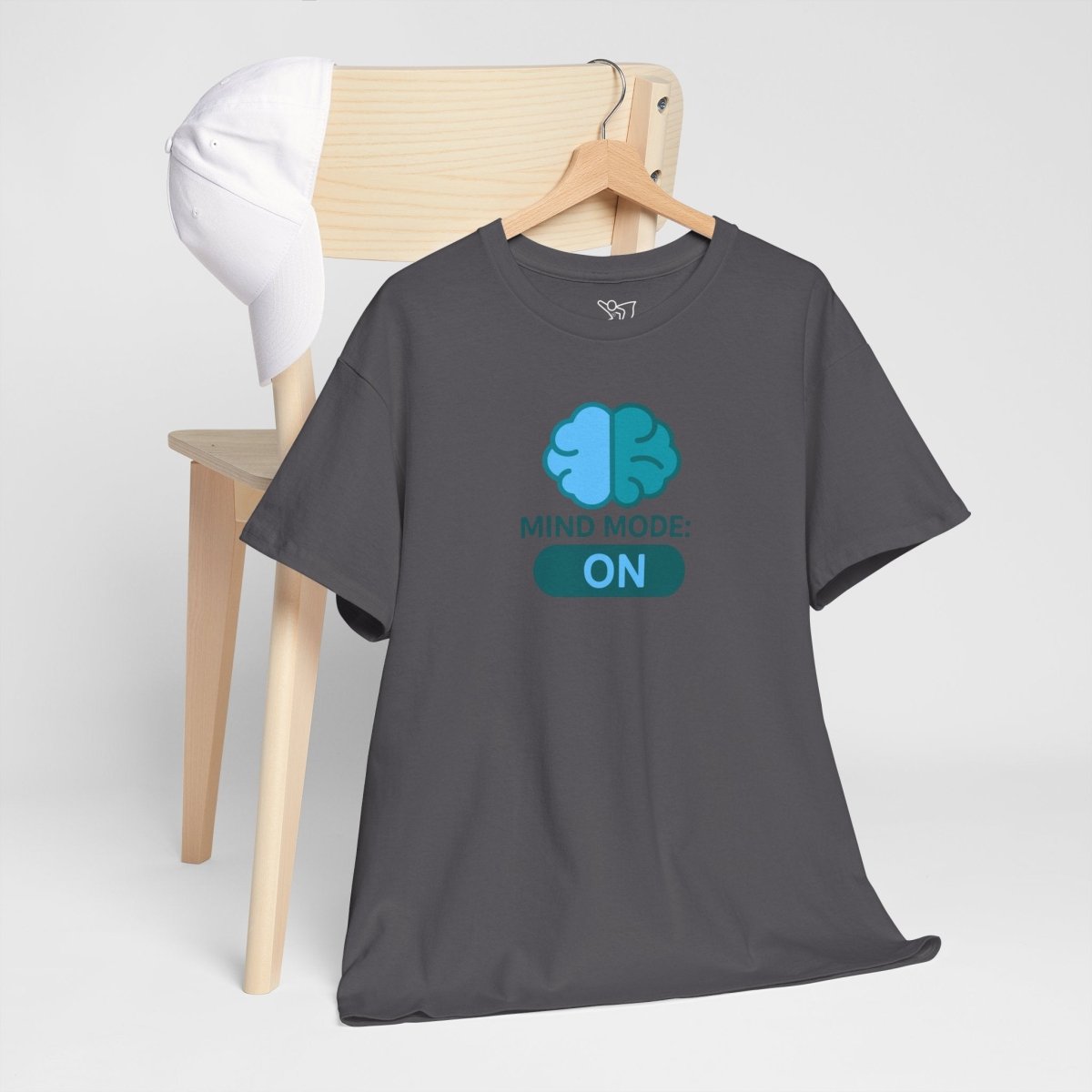 "Mind Mode: ON" Unisex Heavy Cotton Tee, Casual Shirt, Gift for Students, Motivational Apparel, Unique Graphic Tee CW - 2 Teal - AI Tee Hero