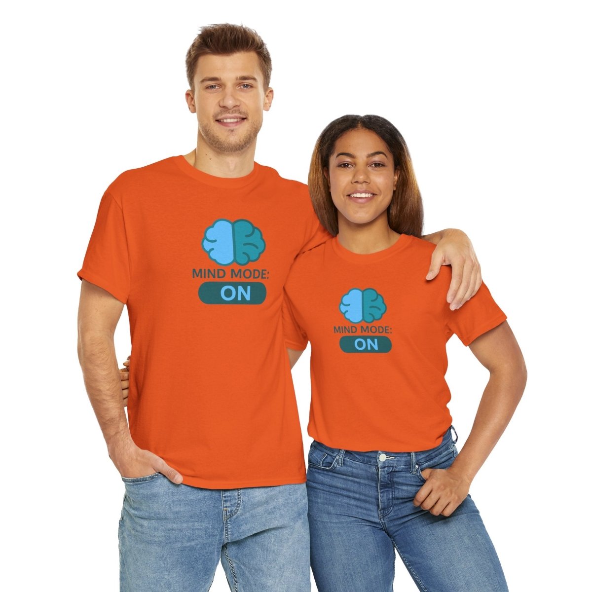 "Mind Mode: ON" Unisex Heavy Cotton Tee, Casual Shirt, Gift for Students, Motivational Apparel, Unique Graphic Tee CW - 2 Teal - AI Tee Hero