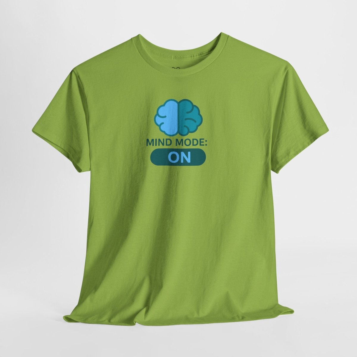 "Mind Mode: ON" Unisex Heavy Cotton Tee, Casual Shirt, Gift for Students, Motivational Apparel, Unique Graphic Tee CW - 2 Teal - AI Tee Hero