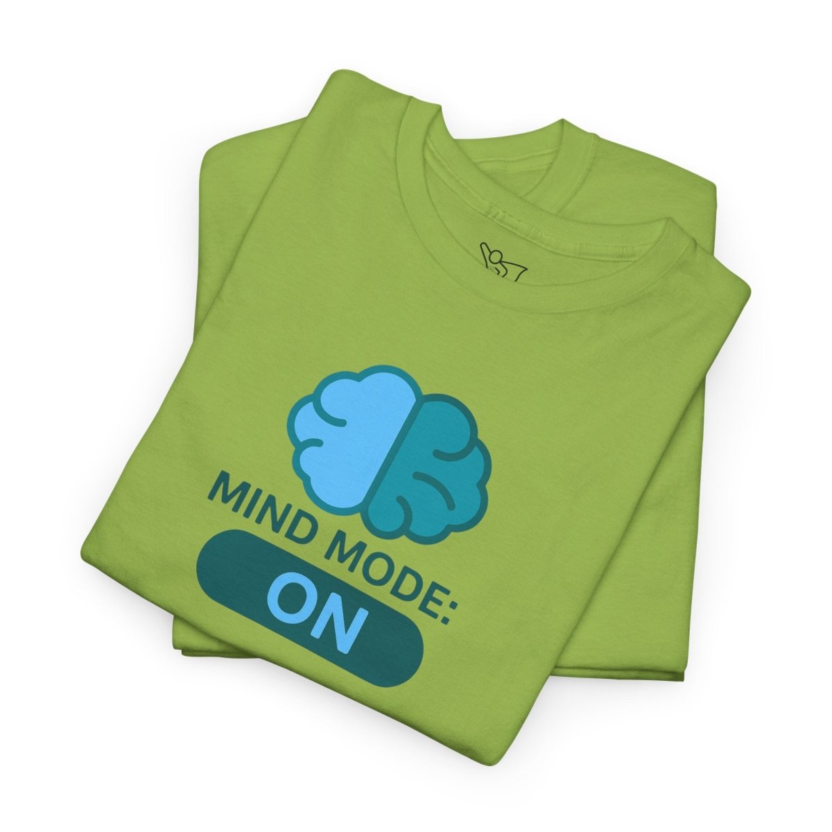"Mind Mode: ON" Unisex Heavy Cotton Tee, Casual Shirt, Gift for Students, Motivational Apparel, Unique Graphic Tee CW - 2 Teal - AI Tee Hero