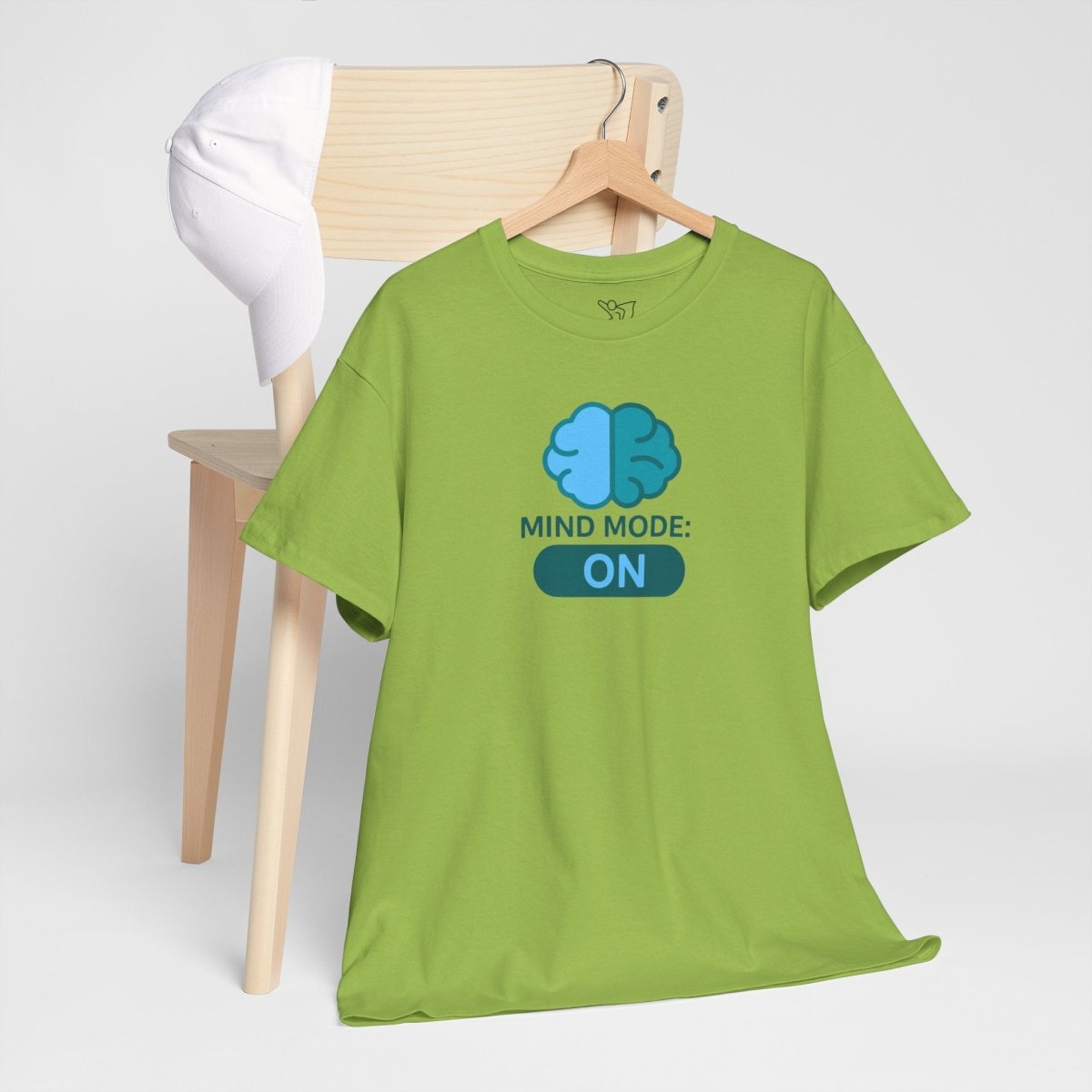"Mind Mode: ON" Unisex Heavy Cotton Tee, Casual Shirt, Gift for Students, Motivational Apparel, Unique Graphic Tee CW - 2 Teal - AI Tee Hero