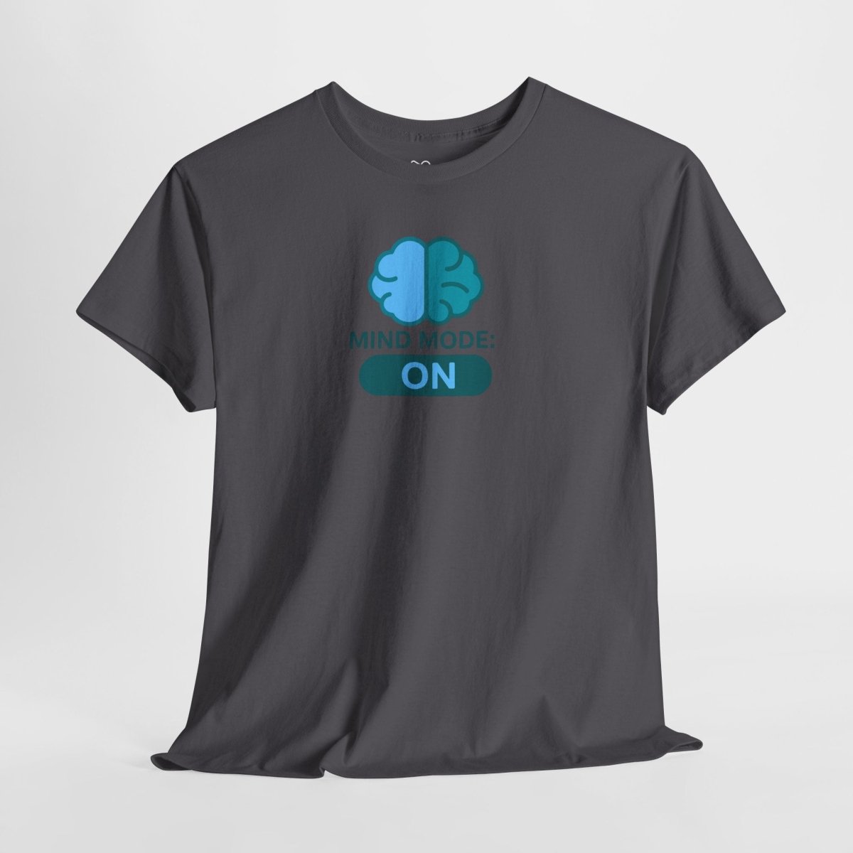 "Mind Mode: ON" Unisex Heavy Cotton Tee, Casual Shirt, Gift for Students, Motivational Apparel, Unique Graphic Tee CW - 2 Teal - AI Tee Hero