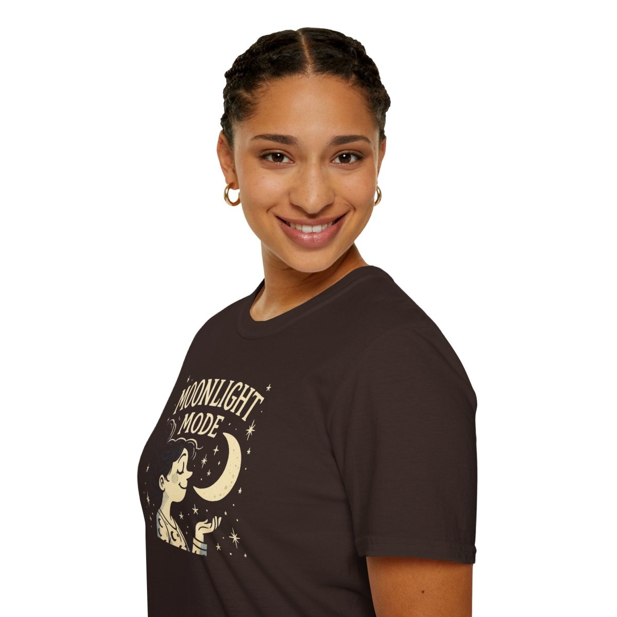 "Moonlight Mode" Unisex T-Shirt - Softstyle, Celestial Apparel, Gift for Dreamers, Astrology Lovers, Casual Wear - MINDSet Collection - AI Tee Hero