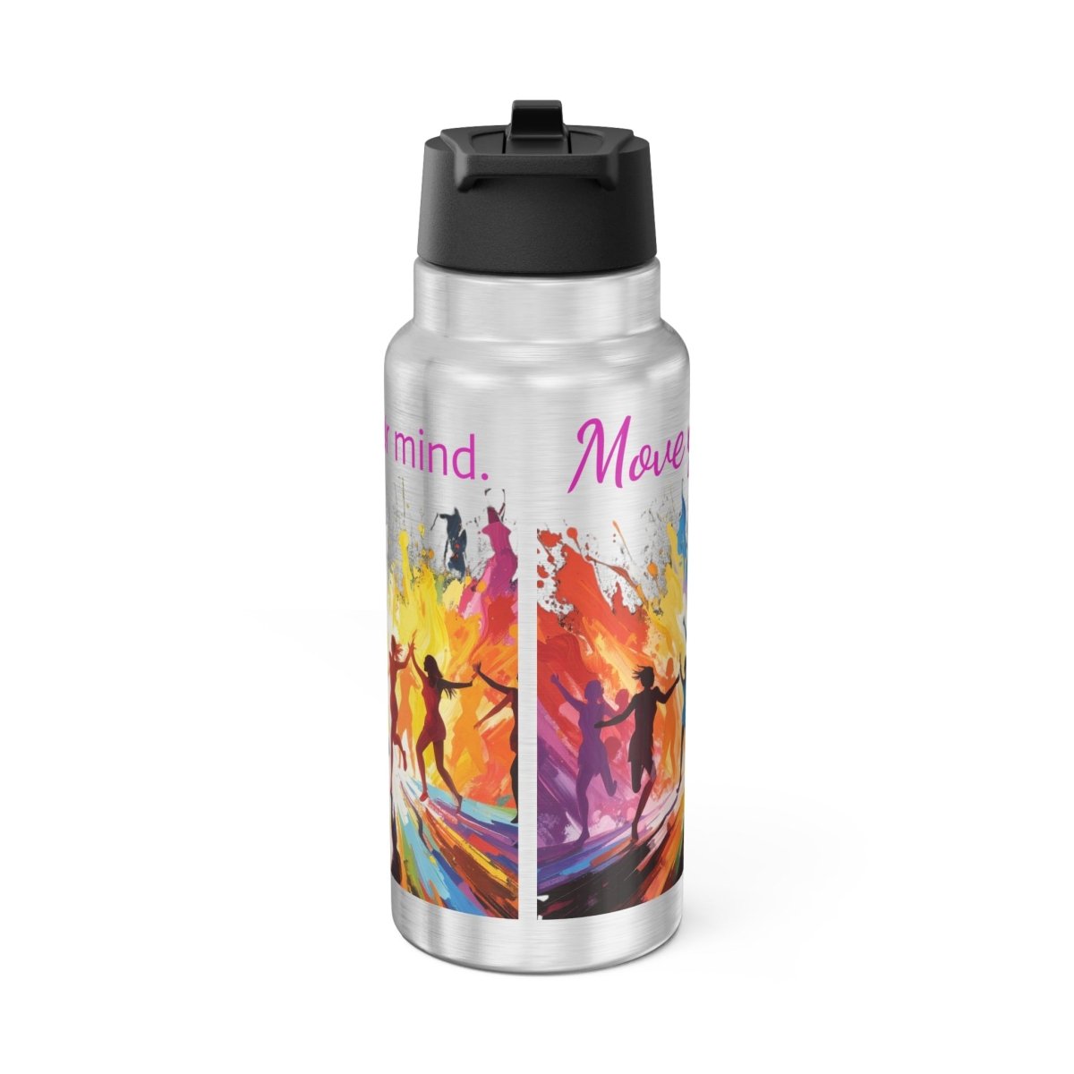 "Move Your Body. Free Your Mind." Vibrant Dance Gator Tumbler, 32oz | Motivational Water Bottle for Fitness, Dance Lovers, Active Lifestyle, Unique Gift, Hydration Must - Have MINDSet - AI Tee Hero