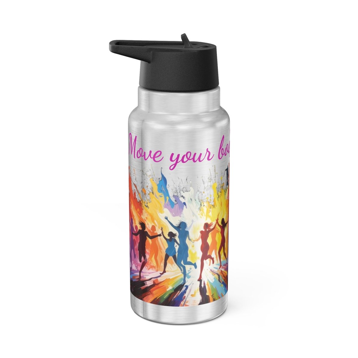 "Move Your Body. Free Your Mind." Vibrant Dance Gator Tumbler, 32oz | Motivational Water Bottle for Fitness, Dance Lovers, Active Lifestyle, Unique Gift, Hydration Must - Have MINDSet - AI Tee Hero