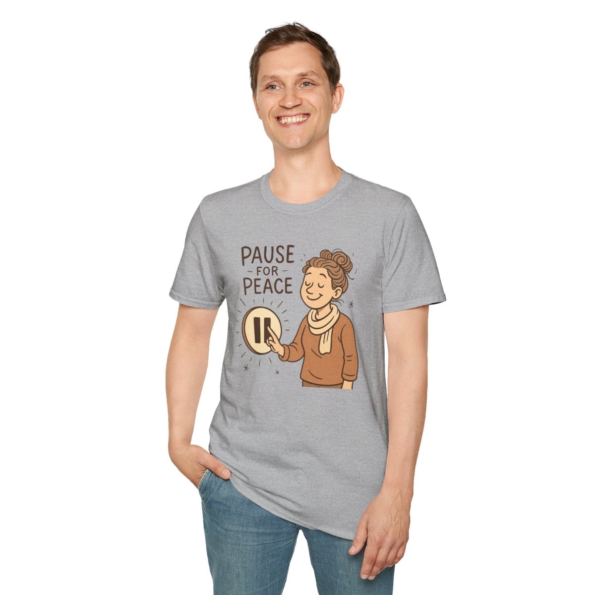 "Pause for Peace" Unisex T-Shirt, Casual Wear, Mindfulness Gift, Relaxation Tee, Inspirational Shirt, Great for Everyday Comfort - MINDSet Collection - AI Tee Hero