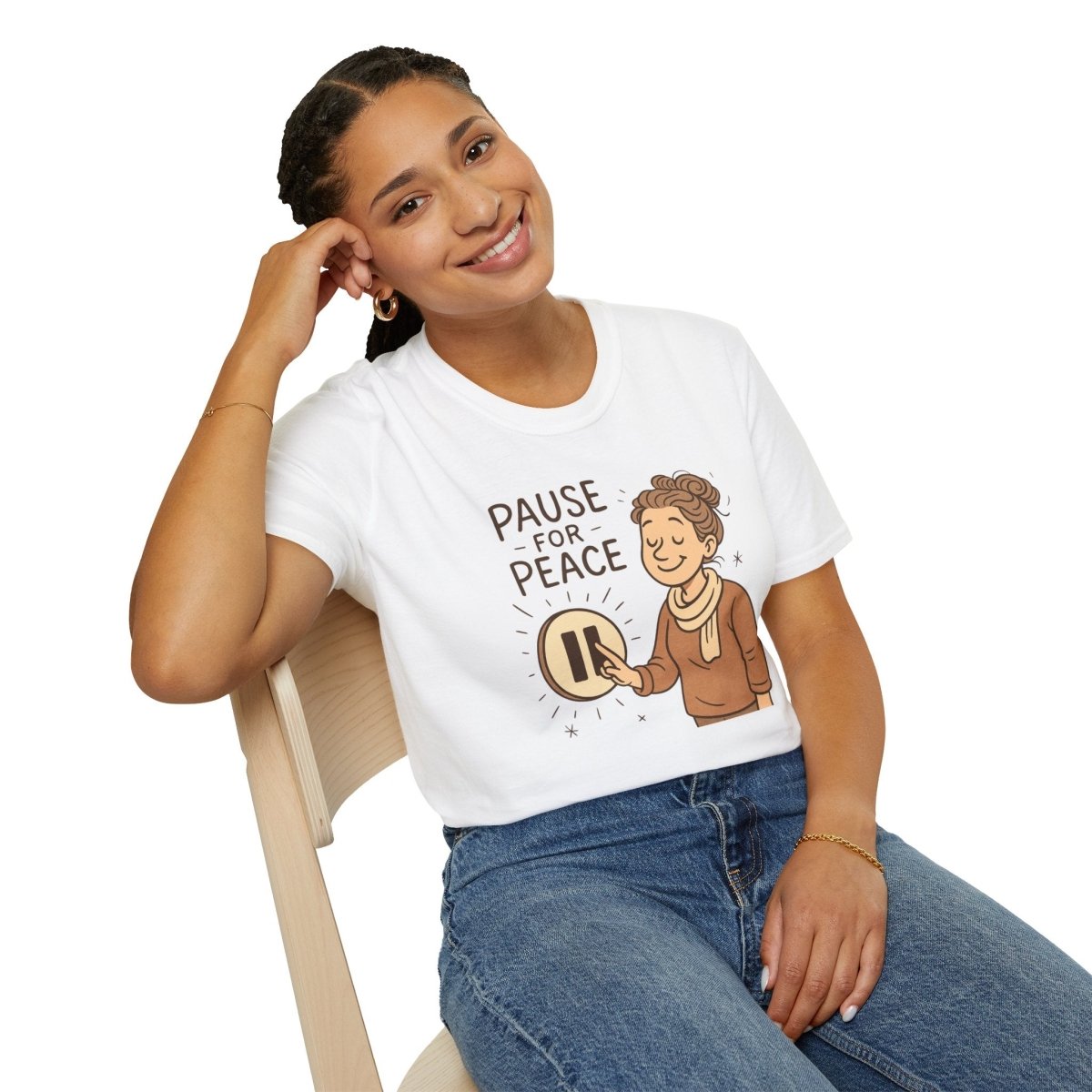 "Pause for Peace" Unisex T-Shirt, Casual Wear, Mindfulness Gift, Relaxation Tee, Inspirational Shirt, Great for Everyday Comfort - MINDSet Collection - AI Tee Hero