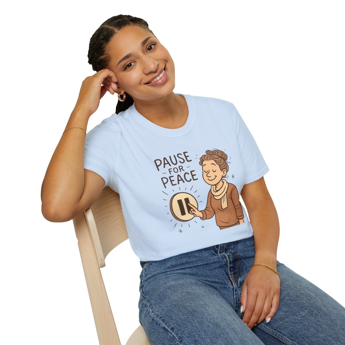 "Pause for Peace" Unisex T-Shirt, Casual Wear, Mindfulness Gift, Relaxation Tee, Inspirational Shirt, Great for Everyday Comfort - MINDSet Collection - AI Tee Hero