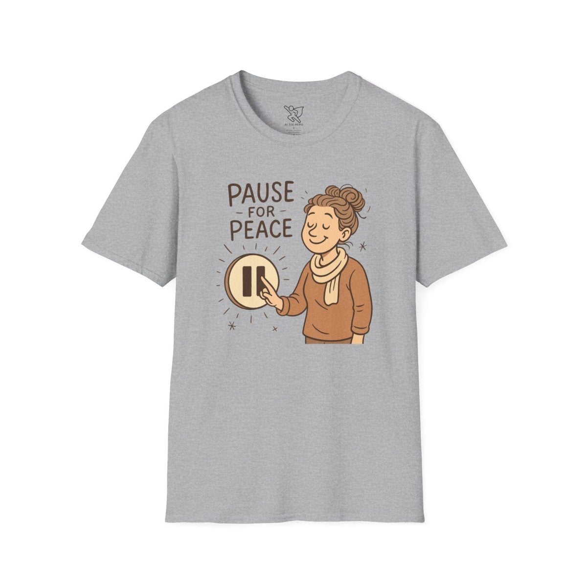 "Pause for Peace" Unisex T-Shirt, Casual Wear, Mindfulness Gift, Relaxation Tee, Inspirational Shirt, Great for Everyday Comfort - MINDSet Collection - AI Tee Hero