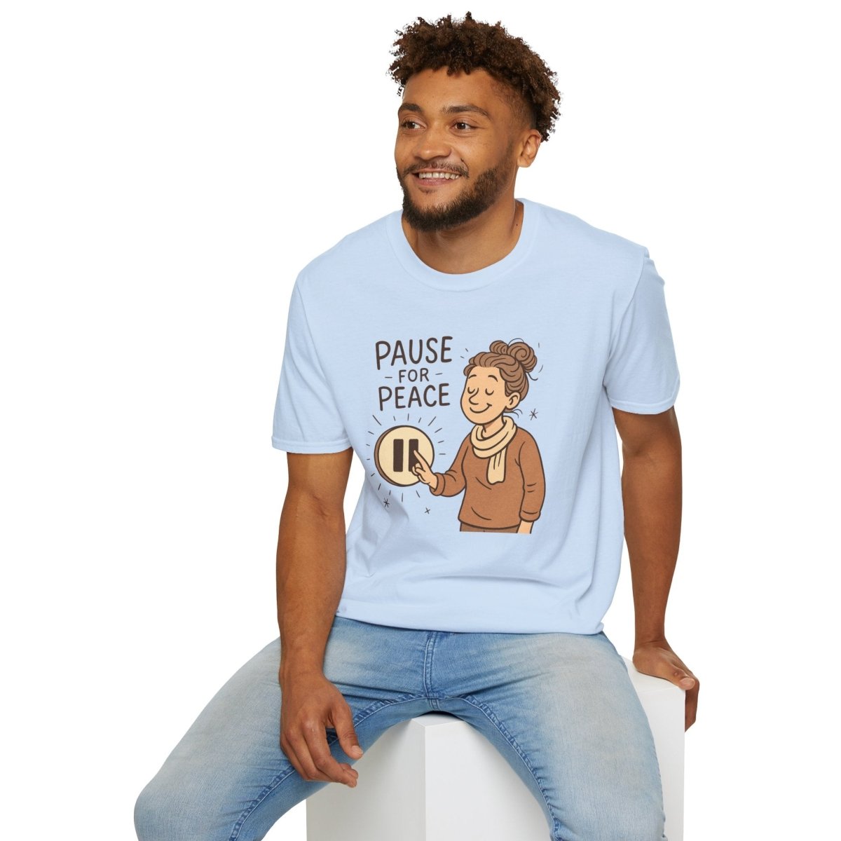 "Pause for Peace" Unisex T-Shirt, Casual Wear, Mindfulness Gift, Relaxation Tee, Inspirational Shirt, Great for Everyday Comfort - MINDSet Collection - AI Tee Hero