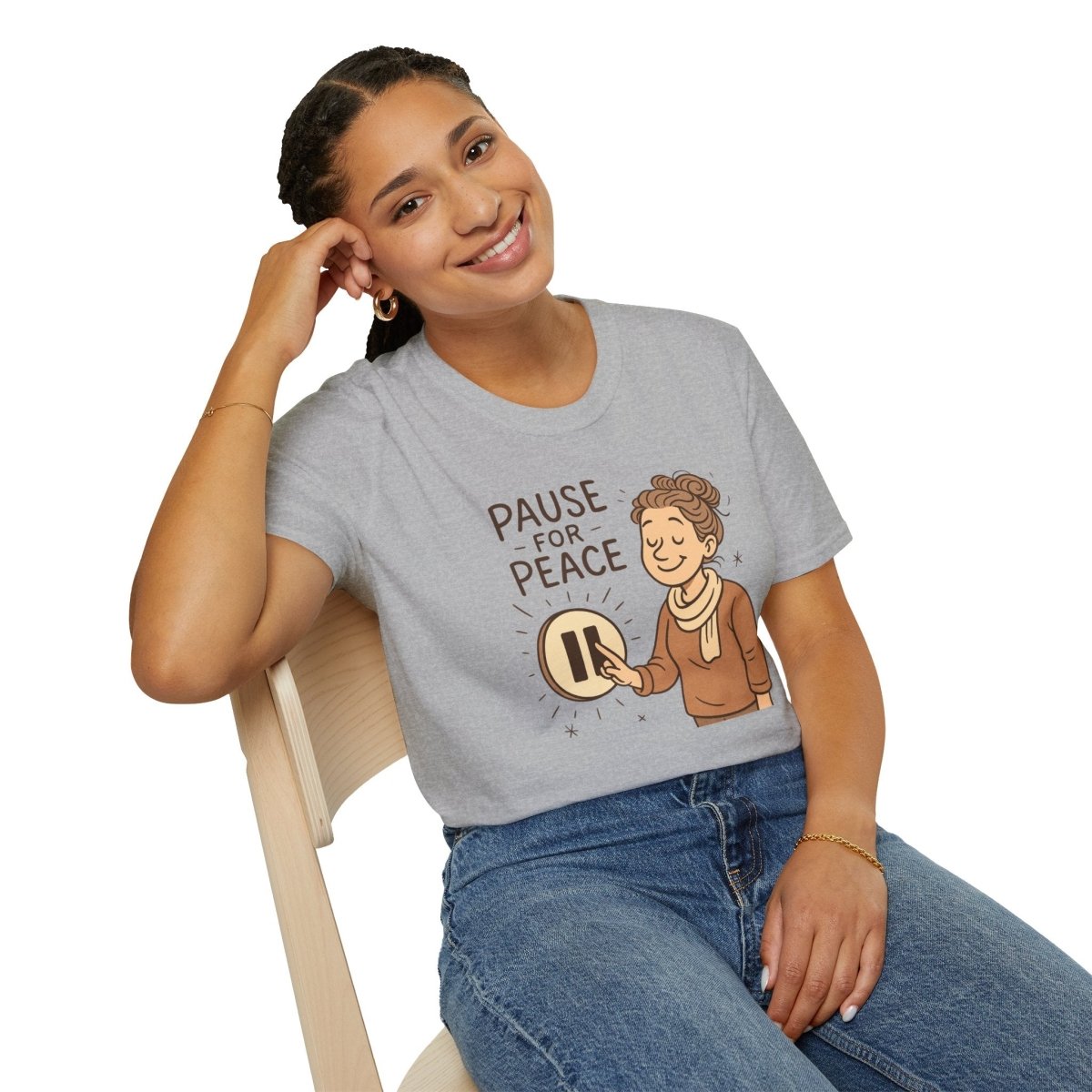 "Pause for Peace" Unisex T-Shirt, Casual Wear, Mindfulness Gift, Relaxation Tee, Inspirational Shirt, Great for Everyday Comfort - MINDSet Collection - AI Tee Hero