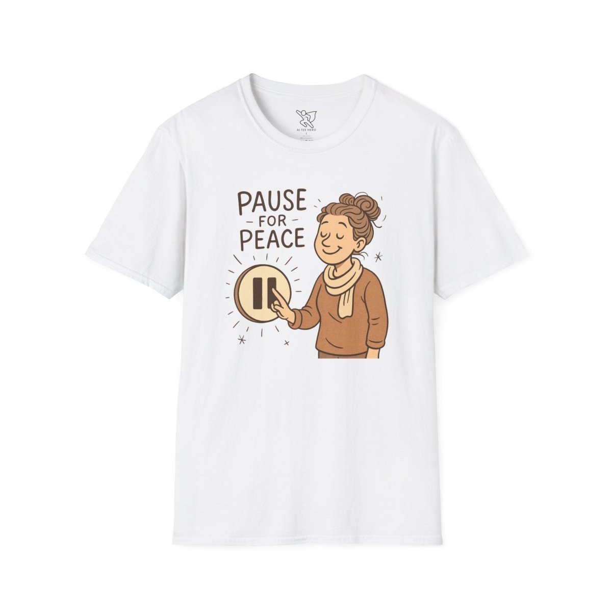 "Pause for Peace" Unisex T-Shirt, Casual Wear, Mindfulness Gift, Relaxation Tee, Inspirational Shirt, Great for Everyday Comfort - MINDSet Collection - AI Tee Hero