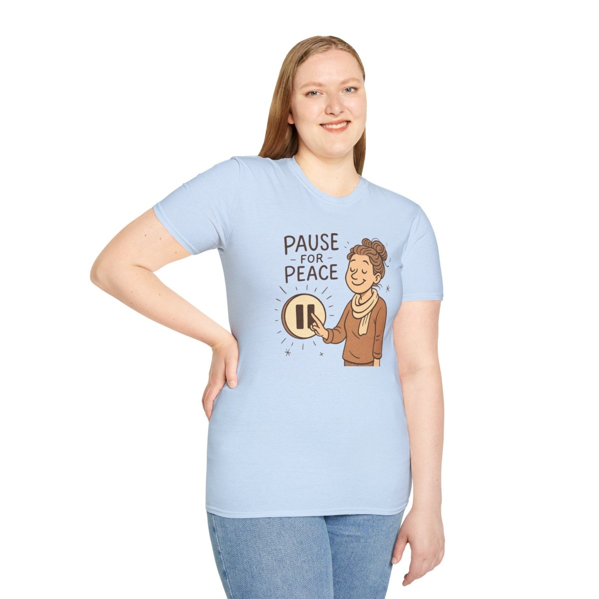 "Pause for Peace" Unisex T-Shirt, Casual Wear, Mindfulness Gift, Relaxation Tee, Inspirational Shirt, Great for Everyday Comfort - MINDSet Collection - AI Tee Hero