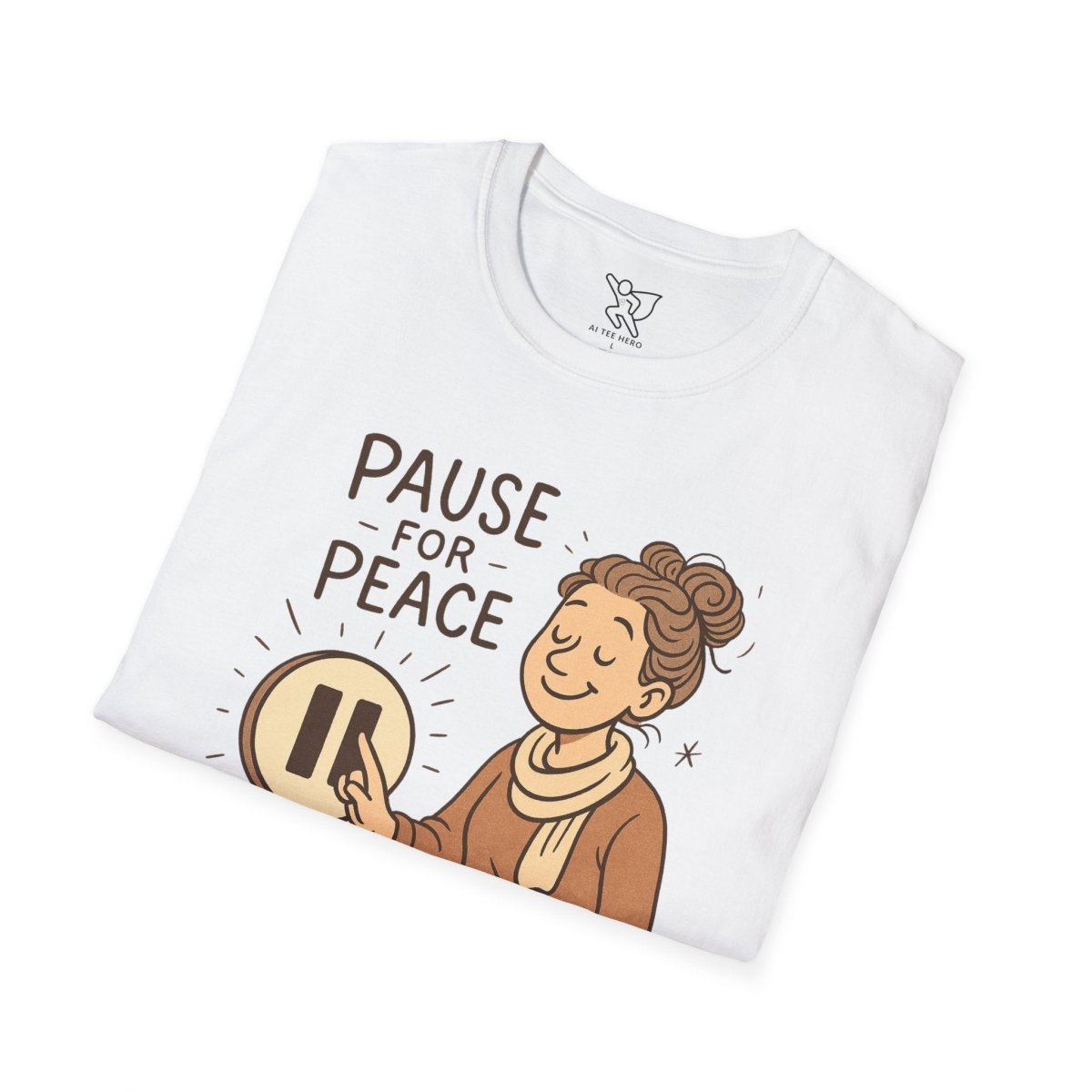 "Pause for Peace" Unisex T-Shirt, Casual Wear, Mindfulness Gift, Relaxation Tee, Inspirational Shirt, Great for Everyday Comfort - MINDSet Collection - AI Tee Hero