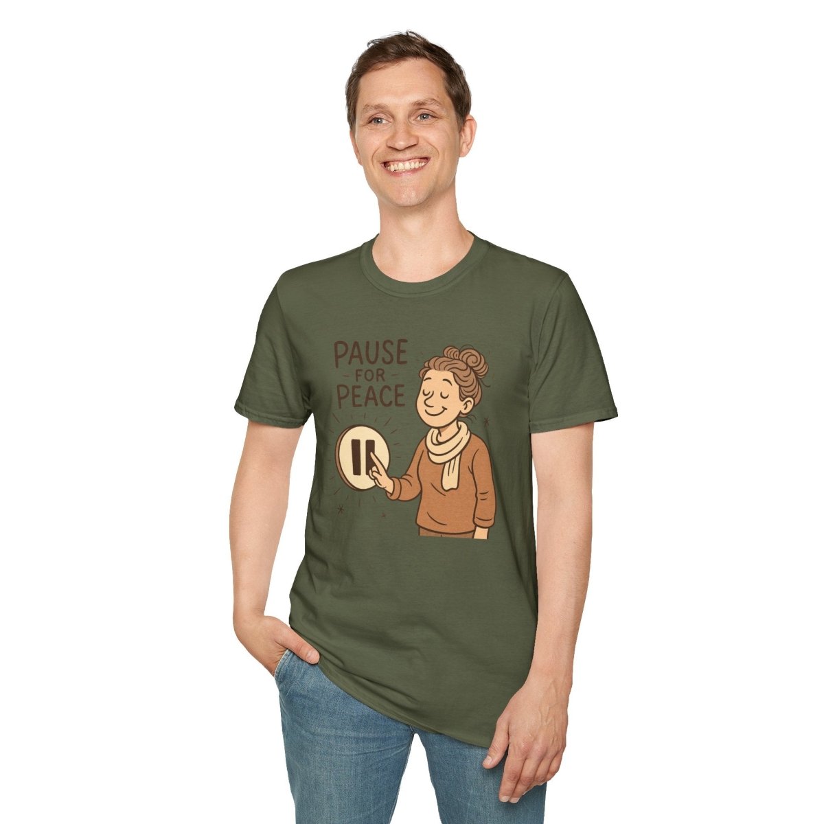 "Pause for Peace" Unisex T-Shirt, Casual Wear, Mindfulness Gift, Relaxation Tee, Inspirational Shirt, Great for Everyday Comfort - MINDSet Collection - AI Tee Hero