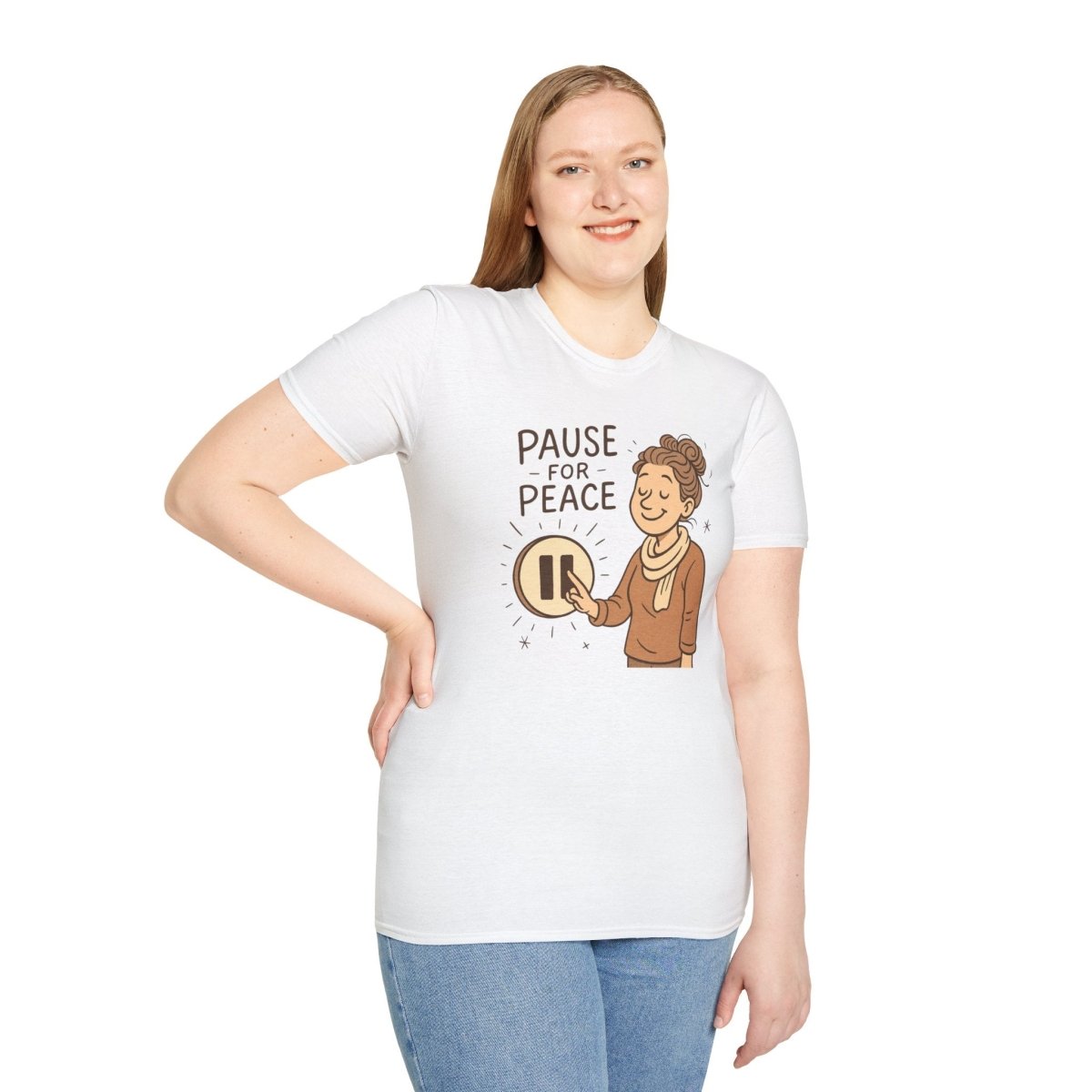 "Pause for Peace" Unisex T-Shirt, Casual Wear, Mindfulness Gift, Relaxation Tee, Inspirational Shirt, Great for Everyday Comfort - MINDSet Collection - AI Tee Hero