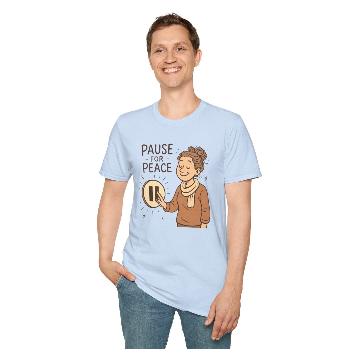 "Pause for Peace" Unisex T-Shirt, Casual Wear, Mindfulness Gift, Relaxation Tee, Inspirational Shirt, Great for Everyday Comfort - MINDSet Collection - AI Tee Hero