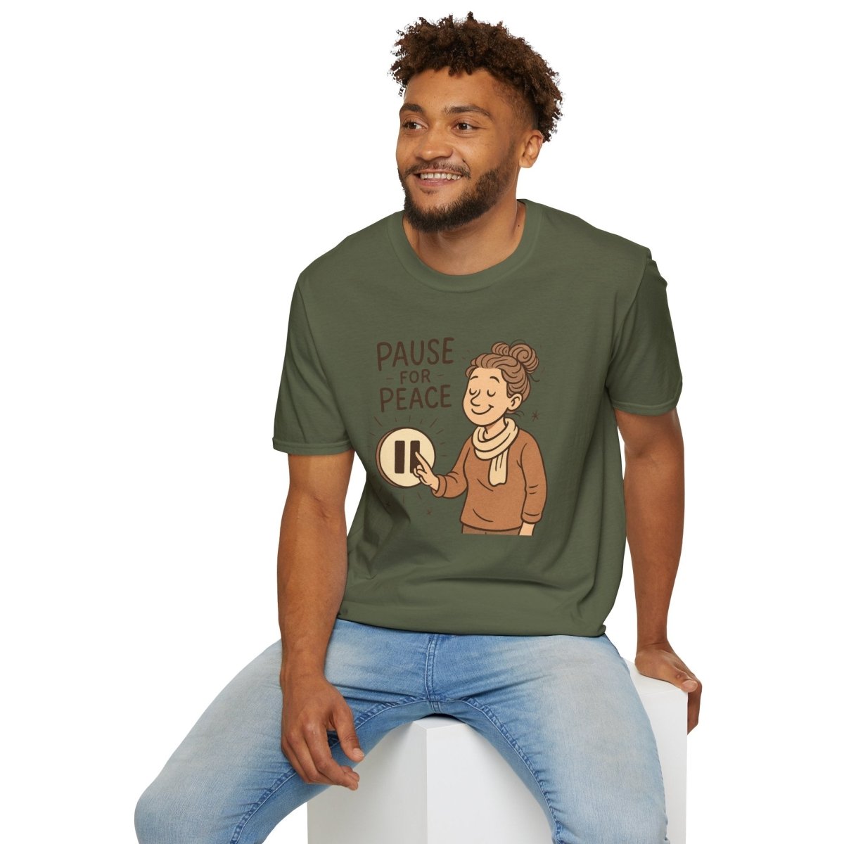 "Pause for Peace" Unisex T-Shirt, Casual Wear, Mindfulness Gift, Relaxation Tee, Inspirational Shirt, Great for Everyday Comfort - MINDSet Collection - AI Tee Hero