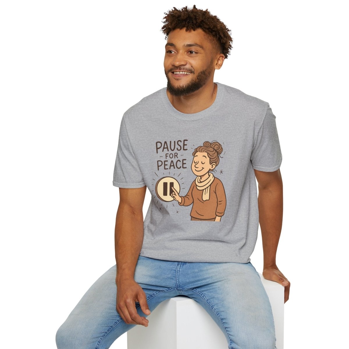"Pause for Peace" Unisex T-Shirt, Casual Wear, Mindfulness Gift, Relaxation Tee, Inspirational Shirt, Great for Everyday Comfort - MINDSet Collection - AI Tee Hero