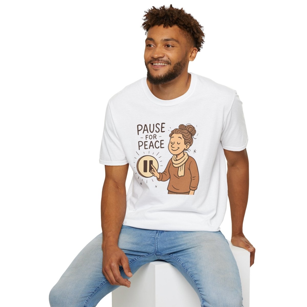 "Pause for Peace" Unisex T-Shirt, Casual Wear, Mindfulness Gift, Relaxation Tee, Inspirational Shirt, Great for Everyday Comfort - MINDSet Collection - AI Tee Hero