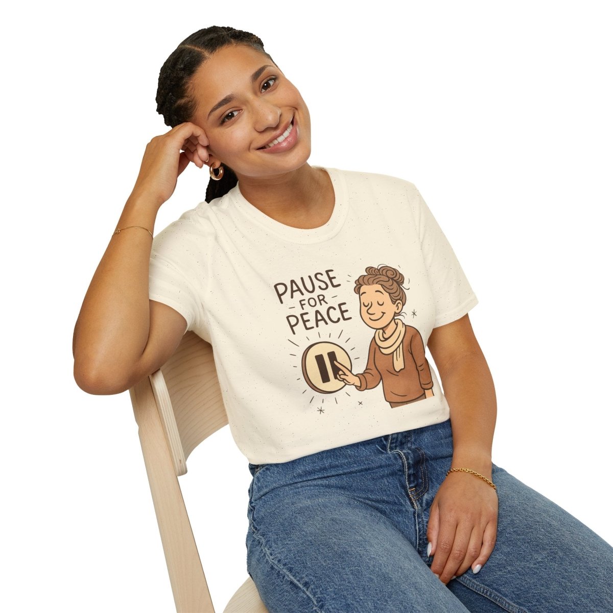 "Pause for Peace" Unisex T-Shirt, Casual Wear, Mindfulness Gift, Relaxation Tee, Inspirational Shirt, Great for Everyday Comfort - MINDSet Collection - AI Tee Hero