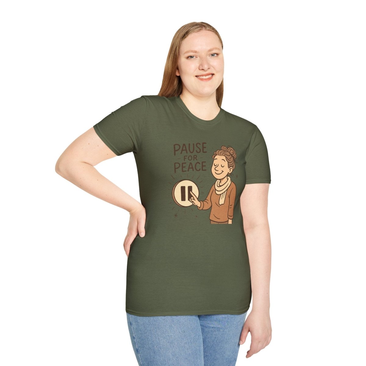 "Pause for Peace" Unisex T-Shirt, Casual Wear, Mindfulness Gift, Relaxation Tee, Inspirational Shirt, Great for Everyday Comfort - MINDSet Collection - AI Tee Hero
