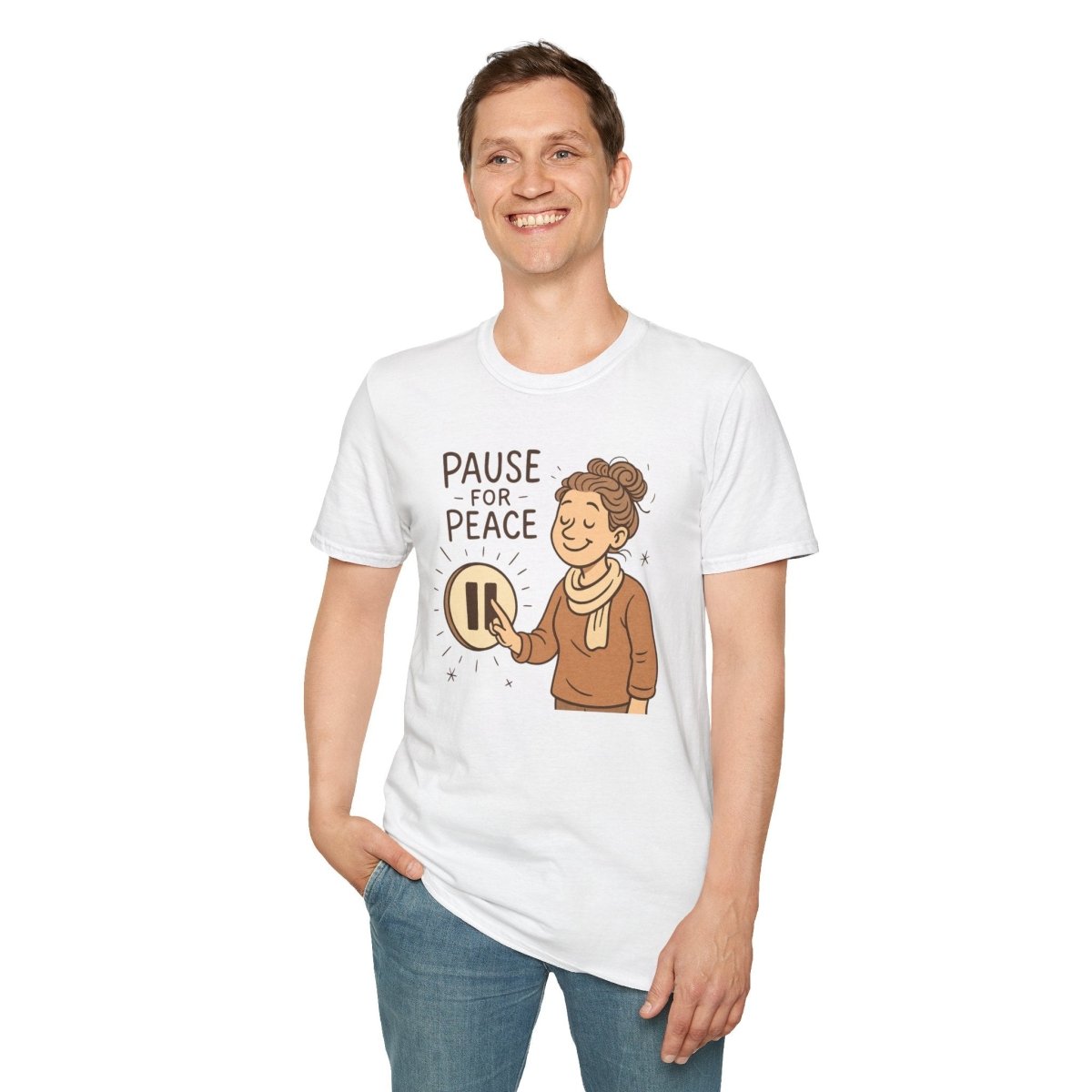 "Pause for Peace" Unisex T-Shirt, Casual Wear, Mindfulness Gift, Relaxation Tee, Inspirational Shirt, Great for Everyday Comfort - MINDSet Collection - AI Tee Hero