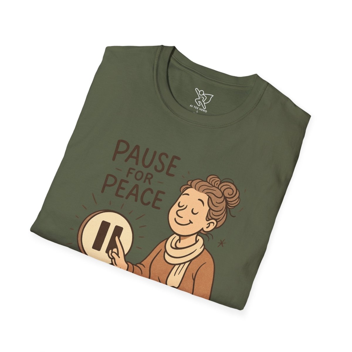 "Pause for Peace" Unisex T-Shirt, Casual Wear, Mindfulness Gift, Relaxation Tee, Inspirational Shirt, Great for Everyday Comfort - MINDSet Collection - AI Tee Hero