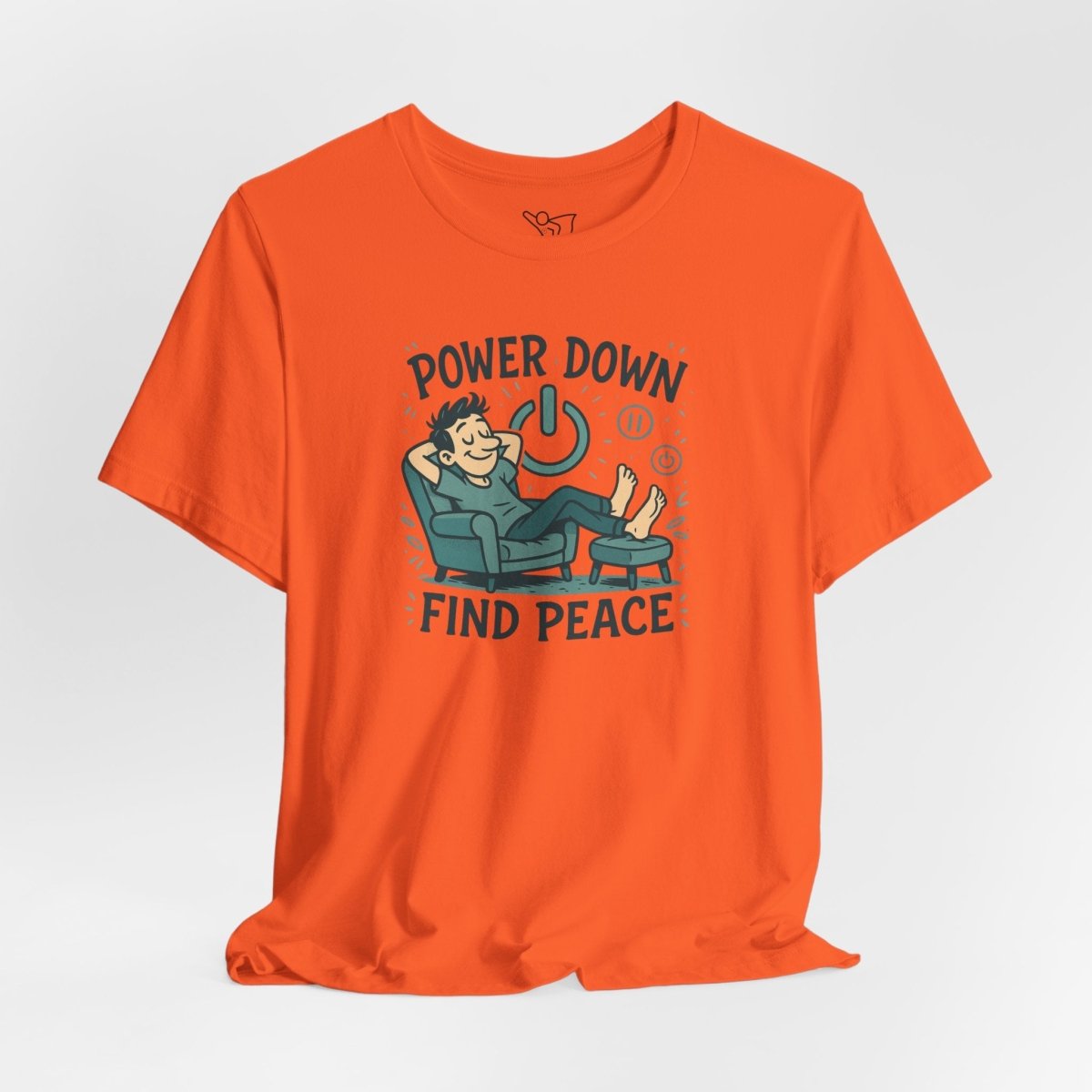 "Power Down, Find Peace" Relaxation - Themed Unisex Tee, Casual Wear, Self - Care Gift, Relaxation Shirt, Comfort Tee - MINDSet Collection - AI Tee Hero
