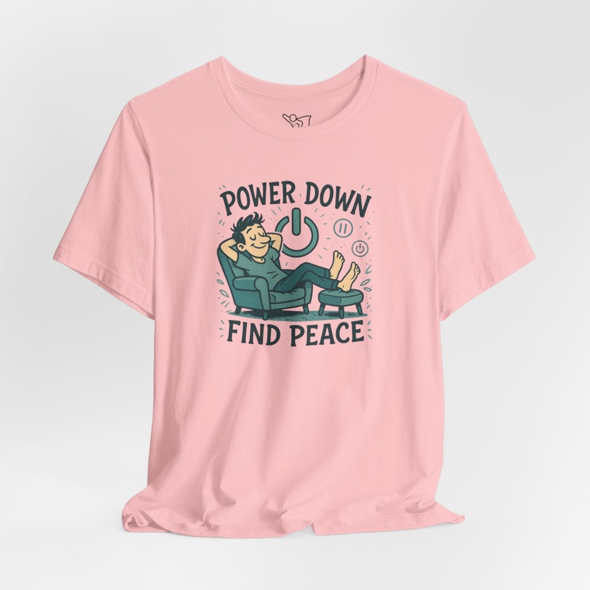 "Power Down, Find Peace" Relaxation - Themed Unisex Tee, Casual Wear, Self - Care Gift, Relaxation Shirt, Comfort Tee - MINDSet Collection - AI Tee Hero