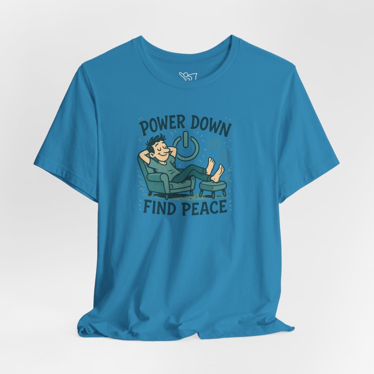 "Power Down, Find Peace" Relaxation - Themed Unisex Tee, Casual Wear, Self - Care Gift, Relaxation Shirt, Comfort Tee - MINDSet Collection - AI Tee Hero