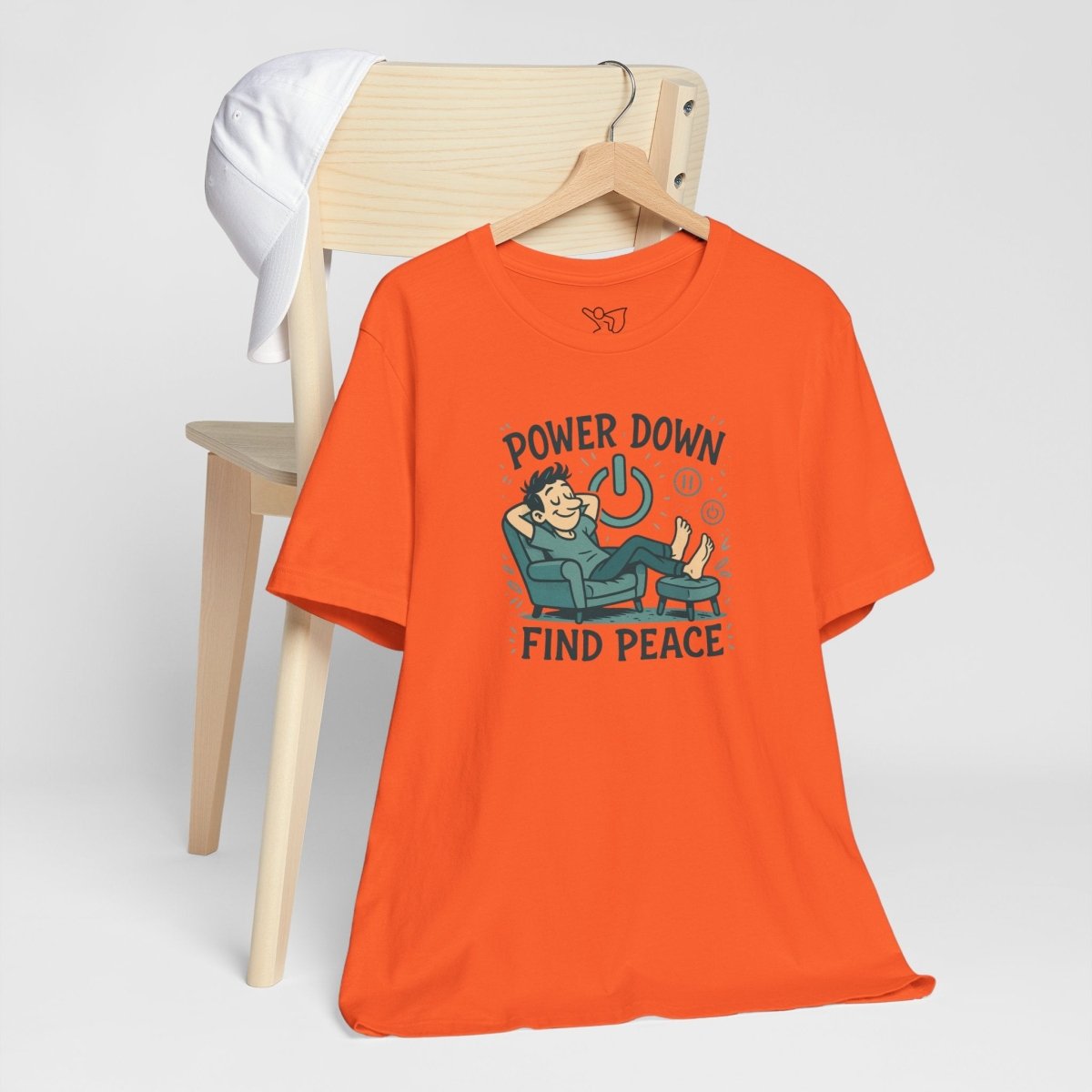 "Power Down, Find Peace" Relaxation - Themed Unisex Tee, Casual Wear, Self - Care Gift, Relaxation Shirt, Comfort Tee - MINDSet Collection - AI Tee Hero