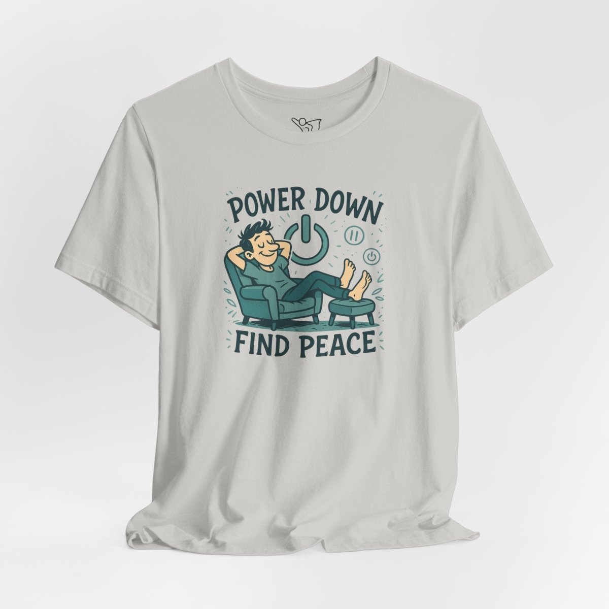 "Power Down, Find Peace" Relaxation - Themed Unisex Tee, Casual Wear, Self - Care Gift, Relaxation Shirt, Comfort Tee - MINDSet Collection - AI Tee Hero