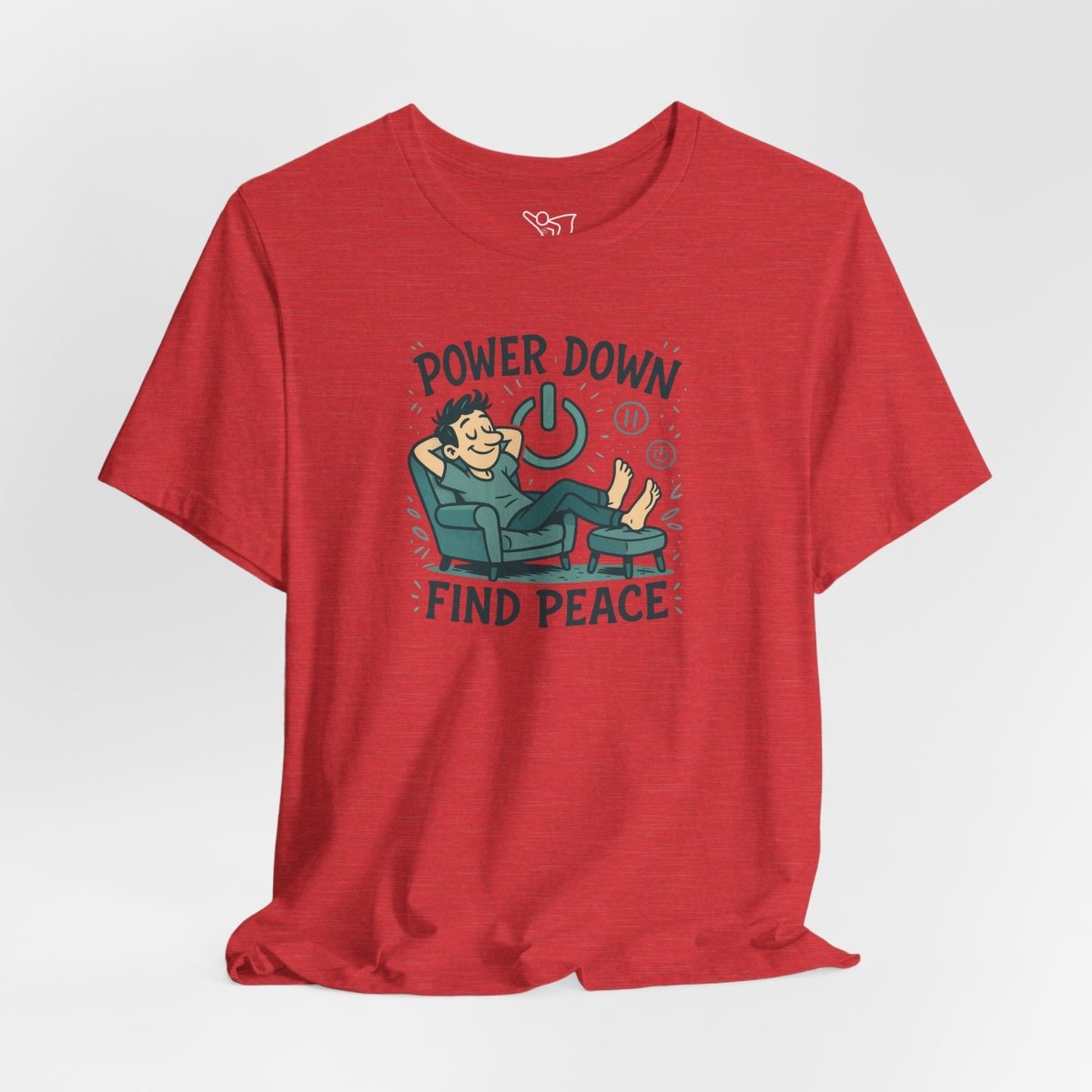 "Power Down, Find Peace" Relaxation - Themed Unisex Tee, Casual Wear, Self - Care Gift, Relaxation Shirt, Comfort Tee - MINDSet Collection - AI Tee Hero