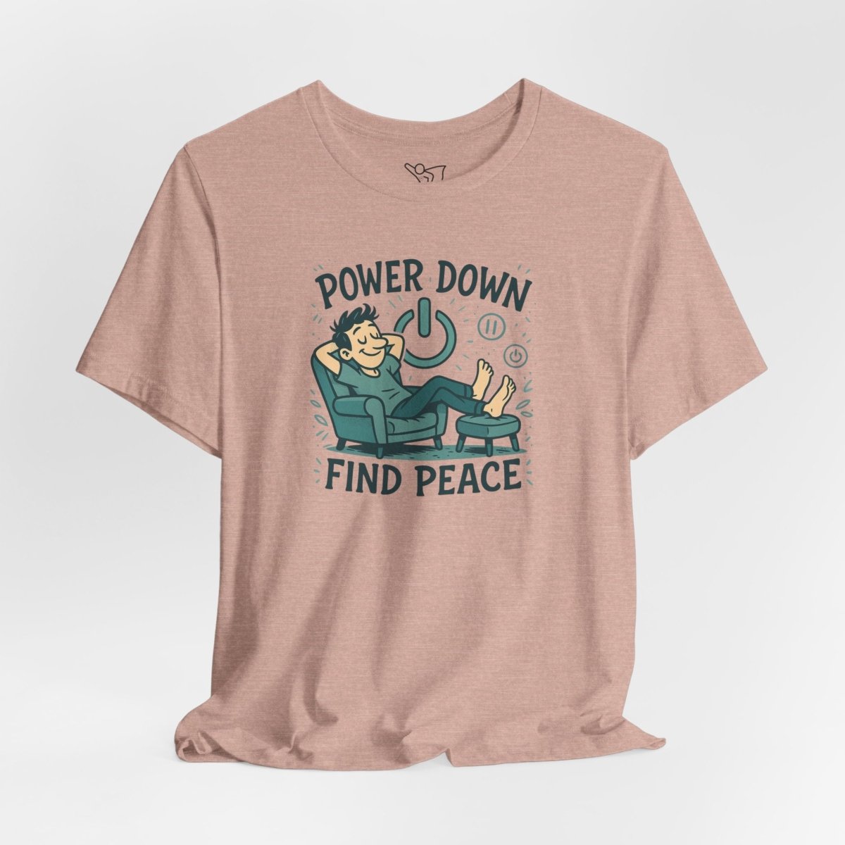 "Power Down, Find Peace" Relaxation - Themed Unisex Tee, Casual Wear, Self - Care Gift, Relaxation Shirt, Comfort Tee - MINDSet Collection - AI Tee Hero