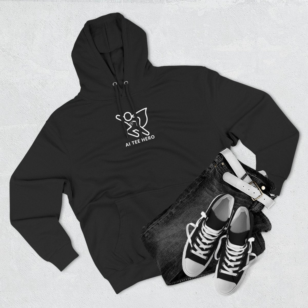 "Powered by Pixels" Cozy Gamer Hoodie | Three - Panel Fleece Sweatshirt, Pixel Art Apparel, Comfy Gaming Gift, Casual Streetwear, Unisex Hoodie - AI Tee Hero