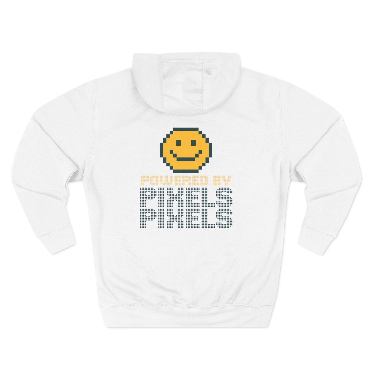 "Powered by Pixels" Cozy Gamer Hoodie | Three - Panel Fleece Sweatshirt, Pixel Art Apparel, Comfy Gaming Gift, Casual Streetwear, Unisex Hoodie - AI Tee Hero