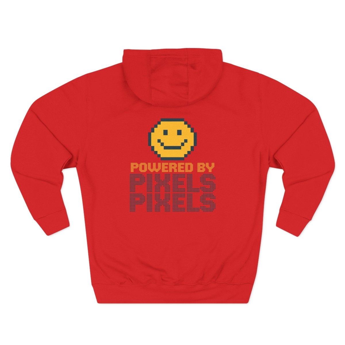 "Powered by Pixels" Cozy Gamer Hoodie | Three - Panel Fleece Sweatshirt, Pixel Art Apparel, Comfy Gaming Gift, Casual Streetwear, Unisex Hoodie - AI Tee Hero