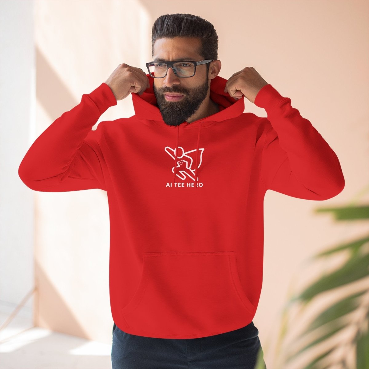 "Powered by Pixels" Cozy Gamer Hoodie | Three - Panel Fleece Sweatshirt, Pixel Art Apparel, Comfy Gaming Gift, Casual Streetwear, Unisex Hoodie - AI Tee Hero