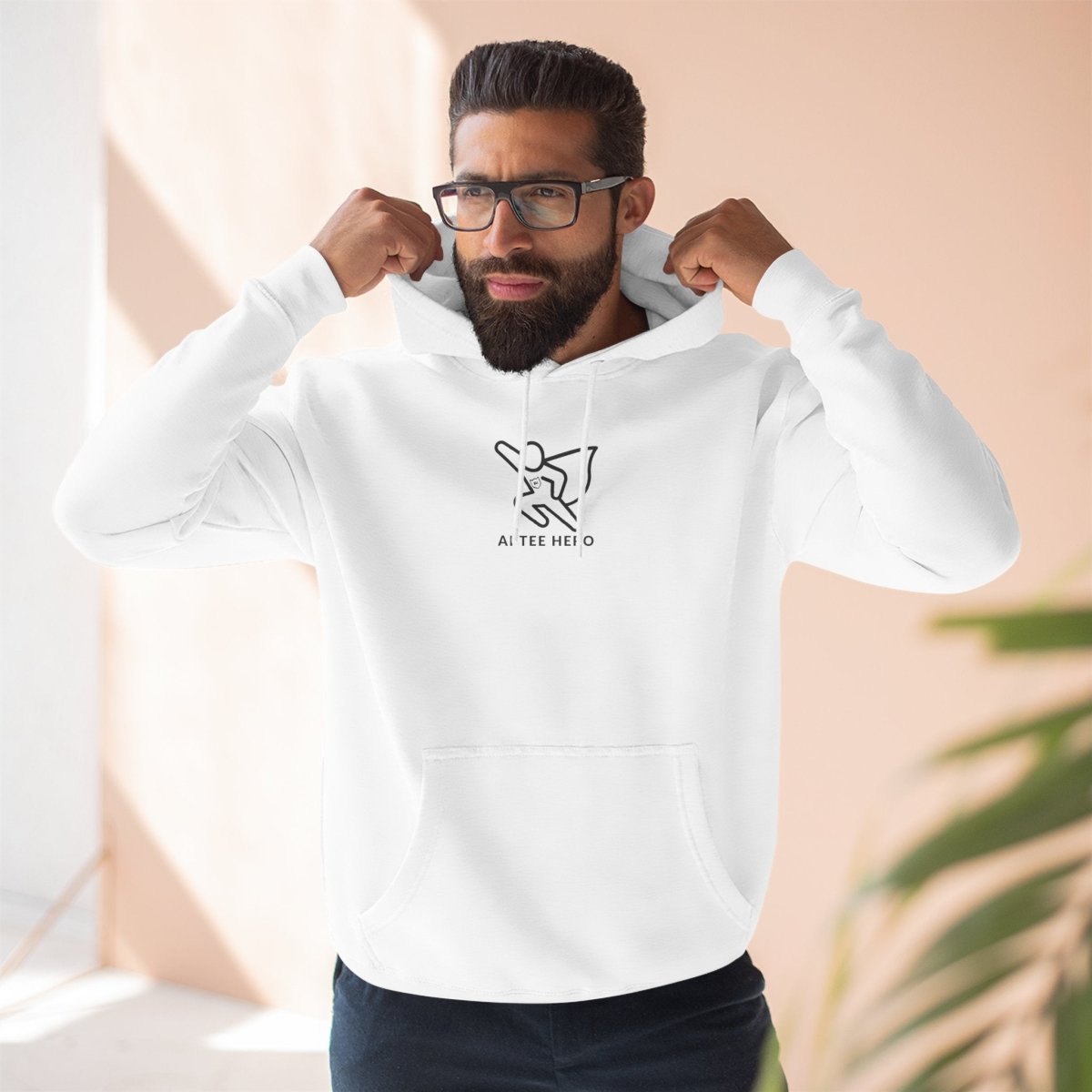 "Powered by Pixels" Cozy Gamer Hoodie | Three - Panel Fleece Sweatshirt, Pixel Art Apparel, Comfy Gaming Gift, Casual Streetwear, Unisex Hoodie - AI Tee Hero
