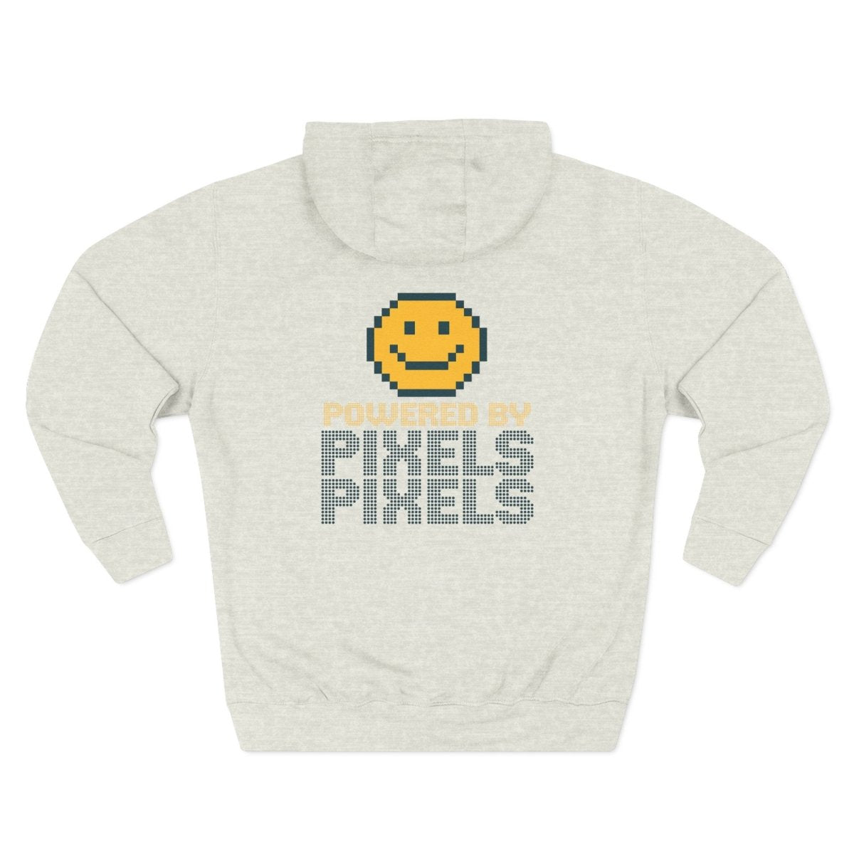 "Powered by Pixels" Cozy Gamer Hoodie | Three - Panel Fleece Sweatshirt, Pixel Art Apparel, Comfy Gaming Gift, Casual Streetwear, Unisex Hoodie - AI Tee Hero
