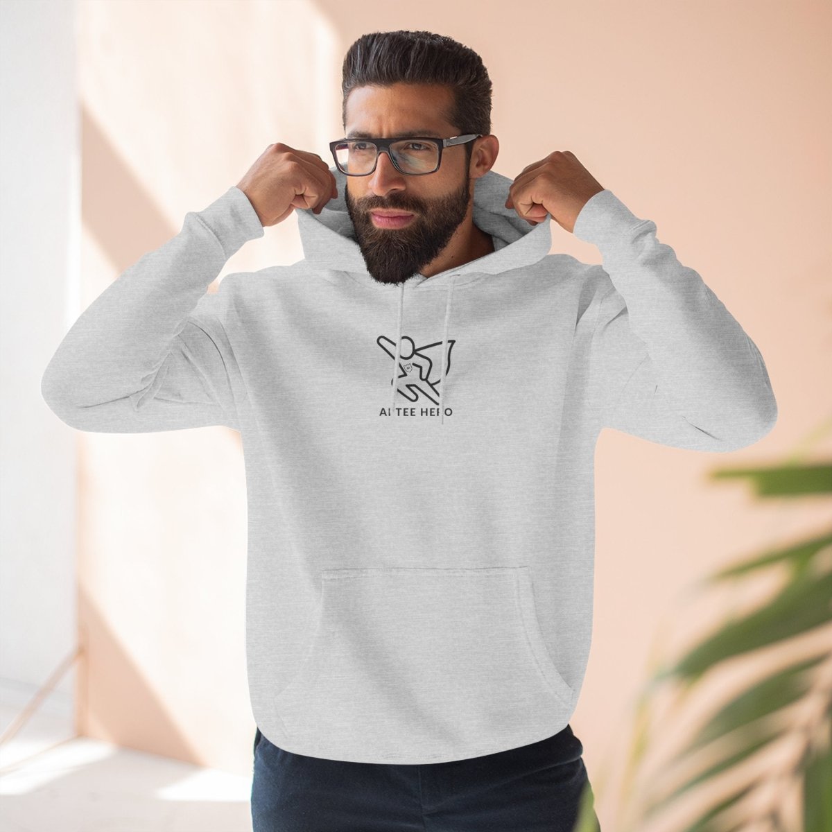 "Powered by Pixels" Cozy Gamer Hoodie | Three - Panel Fleece Sweatshirt, Pixel Art Apparel, Comfy Gaming Gift, Casual Streetwear, Unisex Hoodie - AI Tee Hero