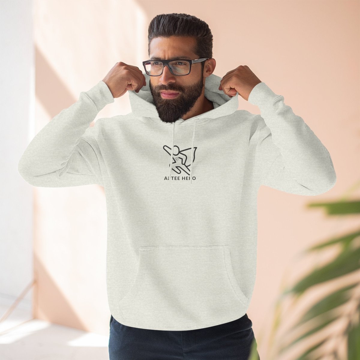 "Powered by Pixels" Cozy Gamer Hoodie | Three - Panel Fleece Sweatshirt, Pixel Art Apparel, Comfy Gaming Gift, Casual Streetwear, Unisex Hoodie - AI Tee Hero